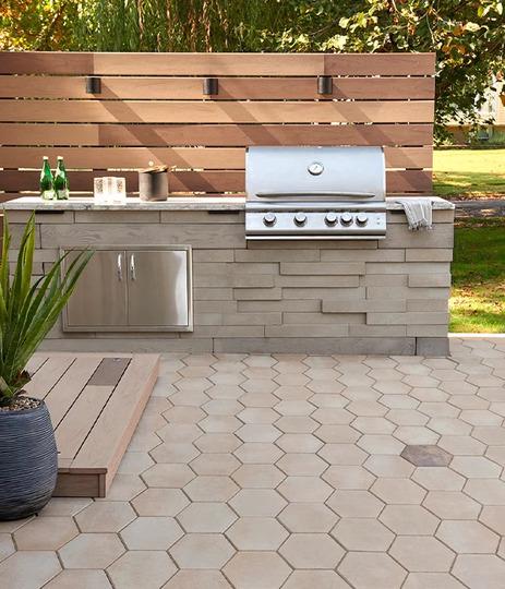 Techo bloc by space 5 outdoor kitchens bbq grill backyard patio paredes losas beige marrón 1 nuevo
