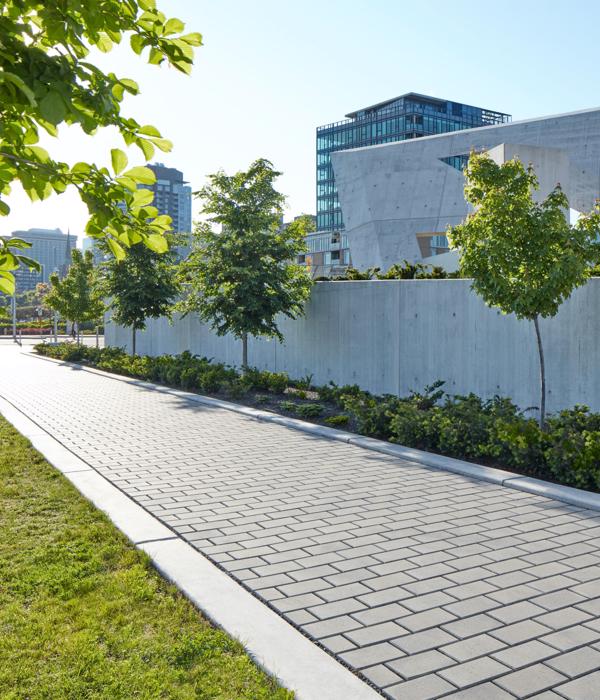 Techo bloc pavimento permeable pasarela comercial adoquines rectángulo gris img5