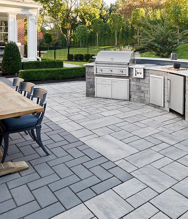 Techo bloc by space outdoor kitchens backyard bbq grill paredes losas gris negro 1