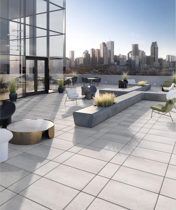 Techo bloc papel blanco comercial losa gris tejado ciudad imagen 2