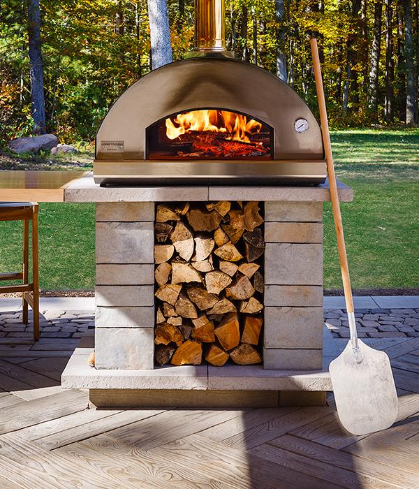 Techo bloc by space cocinas exteriores patio trasero horno pizza paredes gris 4